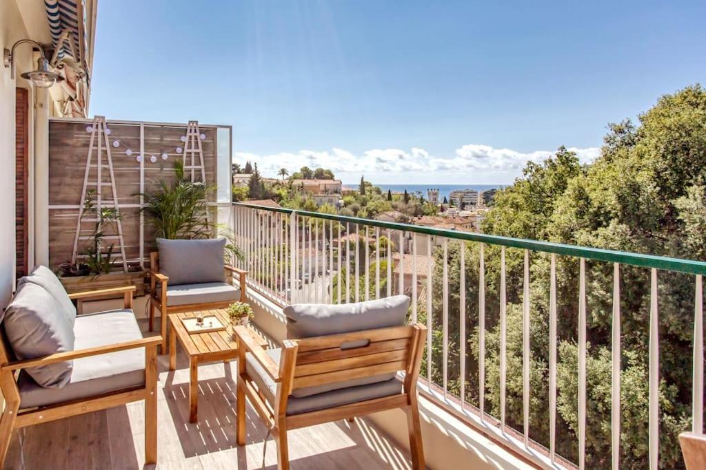 L36 Sea View Terrace 10Min Walking To Sea/Parking & Ac Appartement Nice Buitenkant foto